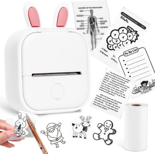 Memoking Mini Printer T02 Bluetooth Inkless Instant Photo Printer, Small Thermal Pocket Sticker Printer, Portable Mobile Phone Picture Printer, for Kids Birthday, Children, White Online now