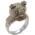 0W279 - Ruthenium Brass Ring with Top Grade Crystal  in Multi Color Online Sale