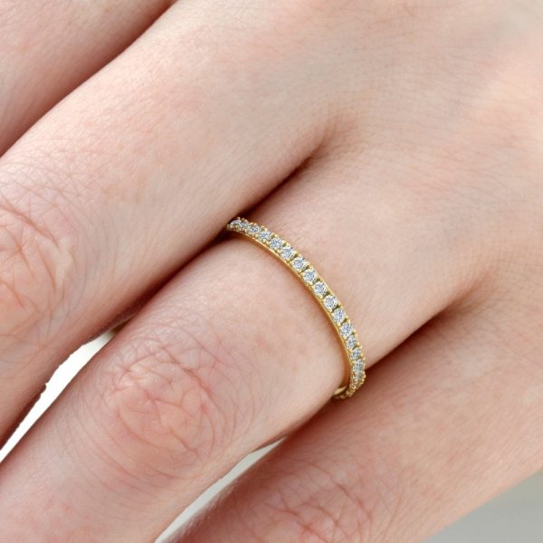 1 2 Ct Diamond Eternity Ring 10K Yellow Gold Womens Stackable Anniversary Band Supply