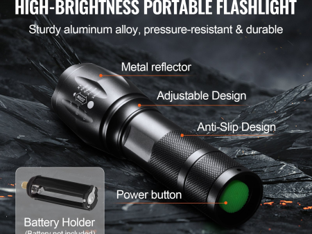 2 Pack Flashlights 3000 High Lumens 5 Modes Adjustable Focus Flashlight Online Sale