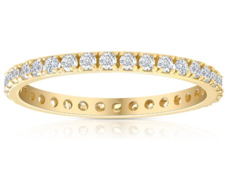 1 2 Ct Diamond Eternity Ring 10K Yellow Gold Womens Stackable Anniversary Band Supply