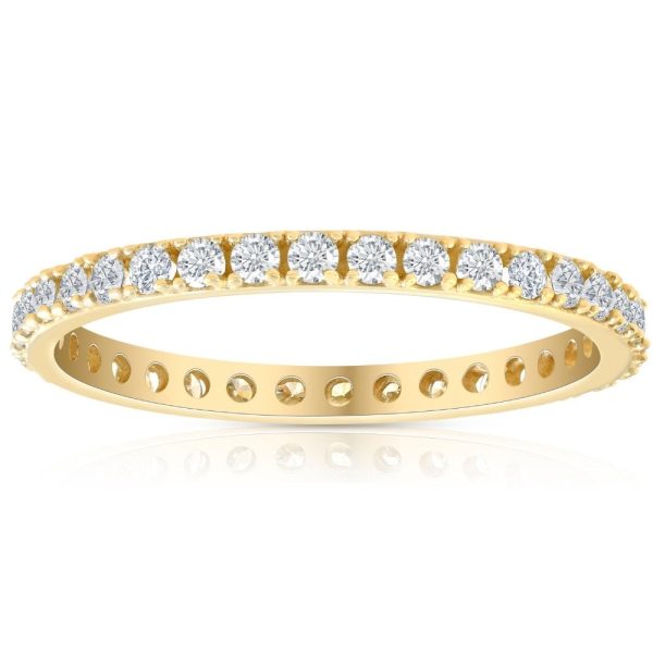 1 2 Ct Diamond Eternity Ring 10K Yellow Gold Womens Stackable Anniversary Band Supply