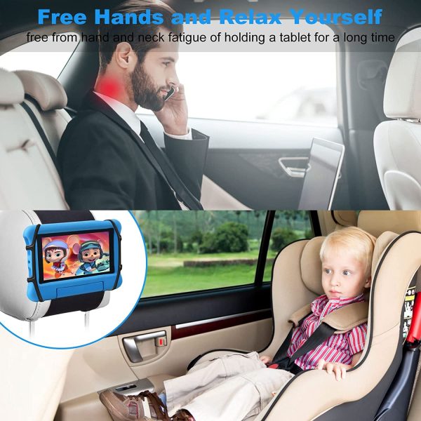 Car Headrest Mount Silicon Holder - 2 Pack Universal Tablet Holder for Car Kids Tablets Car Mount Angle-Adjustable Car Headrest Holder Fits All 7-11 Inch Tablets and Switch Game Machine Hot on Sale