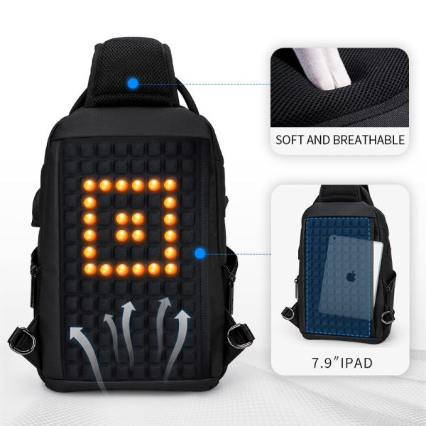 Sling Crossbody Bags Men USB Charging Chest Pack Short Trip Messengers Bag Shoulder Bag Online Hot Sale