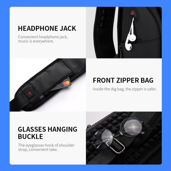 Sling Crossbody Bags Men USB Charging Chest Pack Short Trip Messengers Bag Shoulder Bag Online Hot Sale