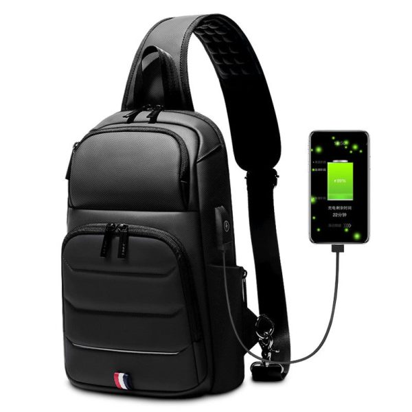 Sling Crossbody Bag Shoulder Bag for Men 9.7  iPad USB Charging Short Trip Messenger Bags Water Repellent Crossbody Bags Cheap