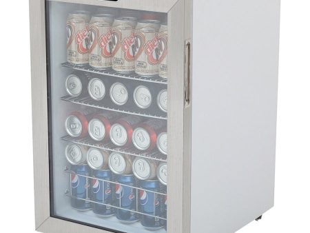 Whynter Beverage Refrigerator With Lock - Stainless Steel 90 Can Capacity - BR-091WS Discount