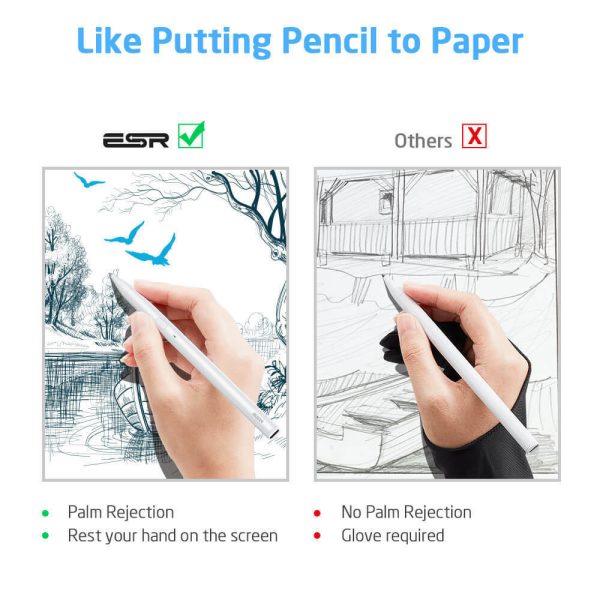 ESR Digital Pencil Stylus for Apple iPad Pro 2020 iPad Mini iPad Air White Online Sale