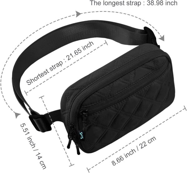 ZINZ Fanny Packs Waist Belt Bags for Travel and Daily Use, Crossbody Bum Hip Bag for Women and Men,Black Online Hot Sale