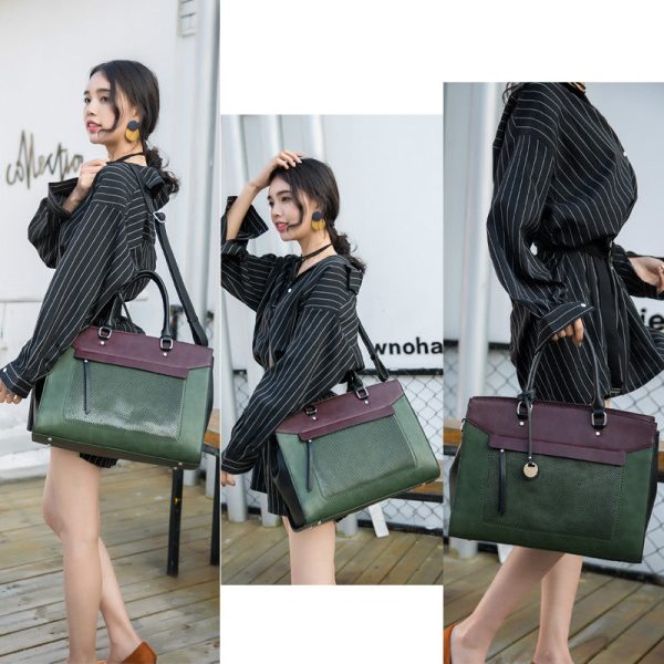 PU Leather Handbag Messenger Bag Laptop Bag 13 inch Patchwork Case For MacBook Air Pro 13.3  Fashion