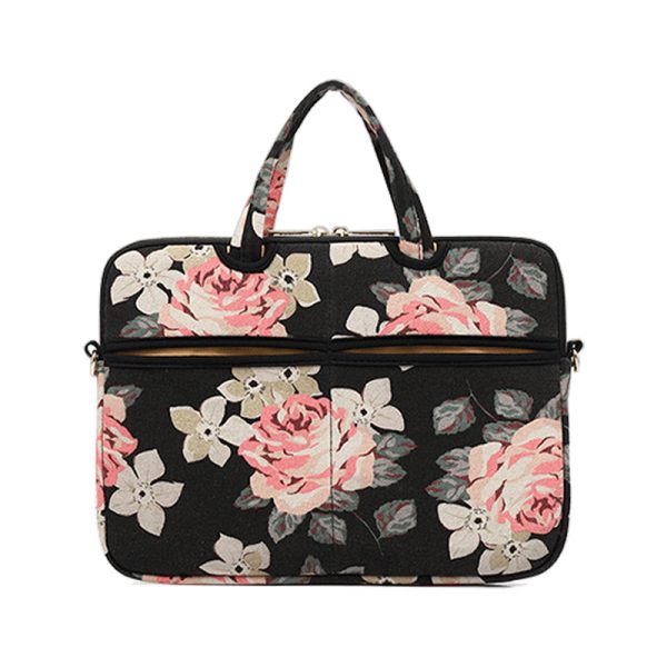 Flower Laptop Shoulder Bag 13 14 15 15.6  Pouch PC Canvas Notebook Handle Case For Macbook HP Lenovo Cheap