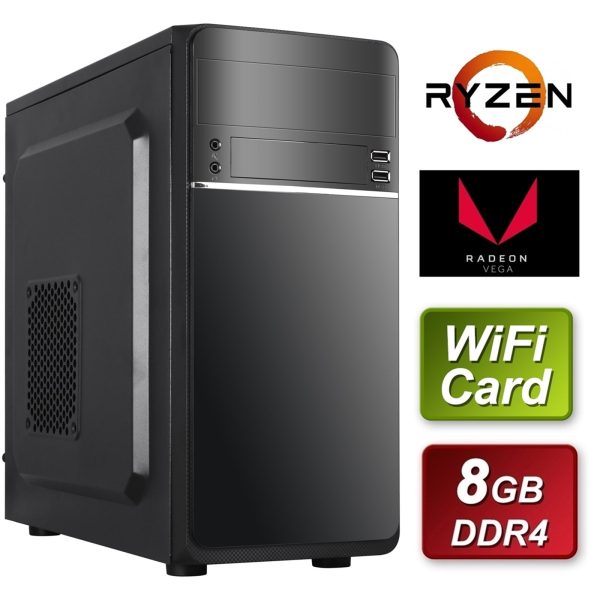 AMD PC Ryzen 3200G 3.6GHZ Quad Core 8GB DDR4 RAM 512GB SSD DVDRW W10 Online Hot Sale