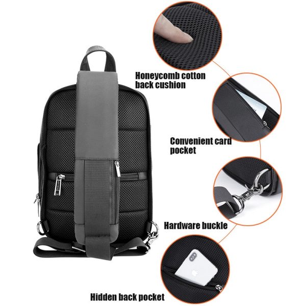 Crossbody Sling Bags for Men Expandable Anti-theft Shoulder Waterproof Short Travel Chest Bag For Sale