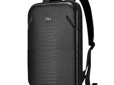 Leather Backpack Slim 15.6 Inch with USB Charging Port Anti-Theft Business Travel Backpack on Sale