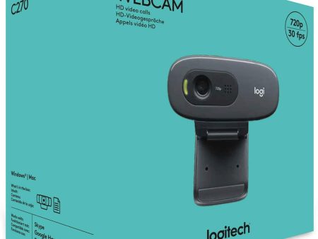 Logitech C270 HD Webcam, HD 720p 30fps, Widescreen HD Video Calling Sale