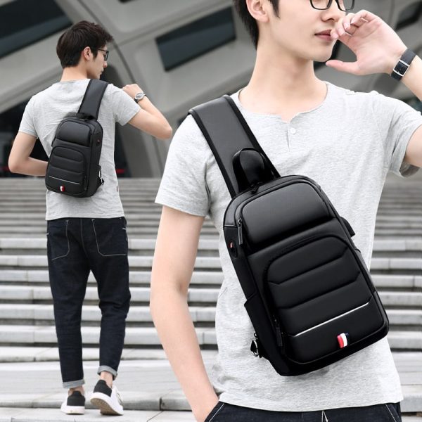 Sling Crossbody Bag Shoulder Bag for Men 9.7  iPad USB Charging Short Trip Messenger Bags Water Repellent Crossbody Bags Cheap