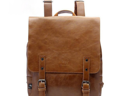 Vintage Vegan Leather Backpack for Women Men PU Leather School Travel Backpack For Cheap